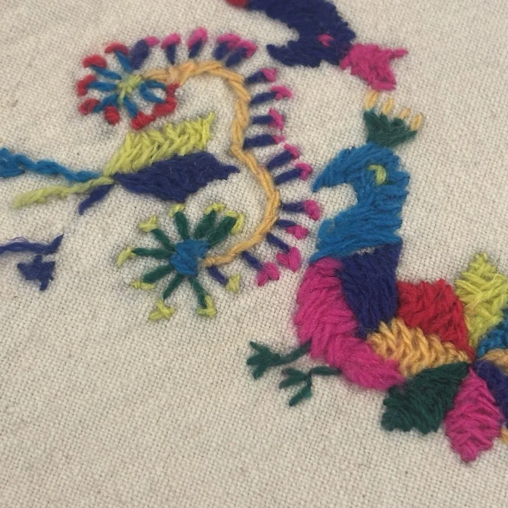 Handmade Embroidered Colorful Pillowcase Cover Floral Bird Unique 16